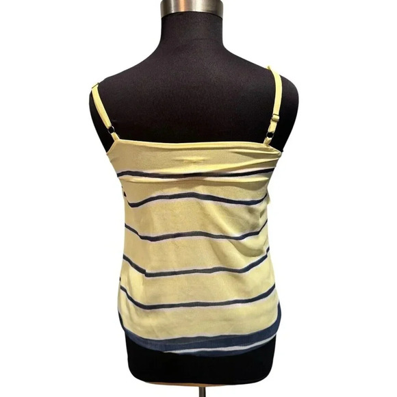 Cabi Rivera Lights Knot Cami Tank Top Womens Medium Yellow Blue‎ Stripe lined - Picture 3 of 8